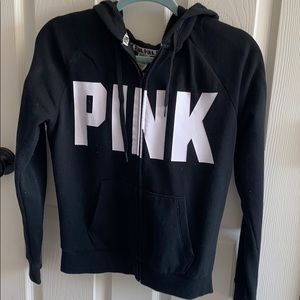 black zip up jacket